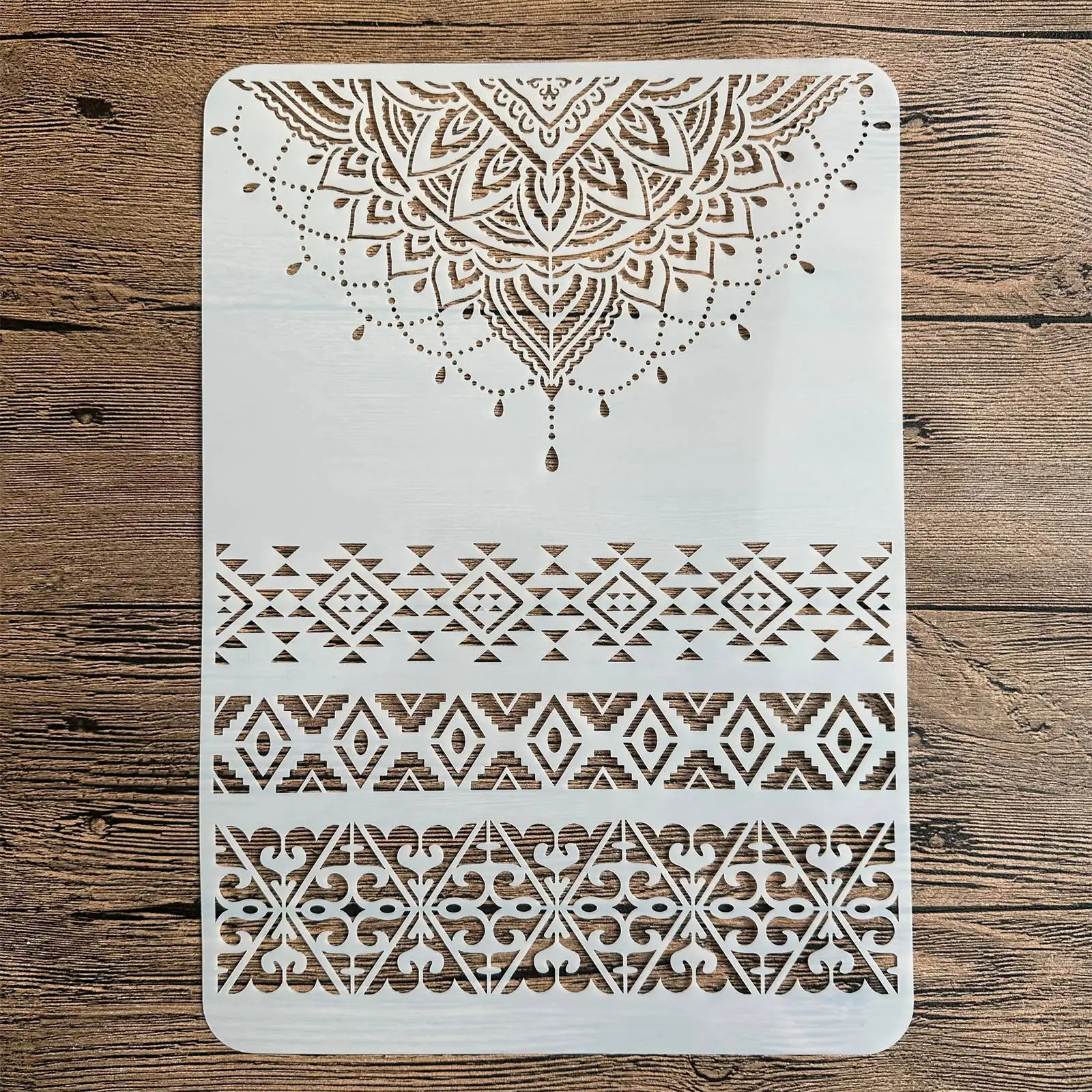 DIY 1/4mandala Stencils Wall Painting Scrapbook Coloring Embossing Album Decorative Paper Card Template  A4 29 * 21cm  pochoir