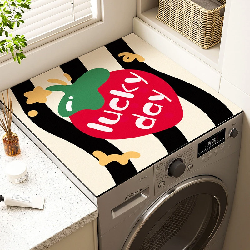 VIKAMA Abstract Leaf & Paper Garden Laundry Room Mat, Non-Slip Quick Dry Washable, Decor for Laundry Room Bathroom Study Room