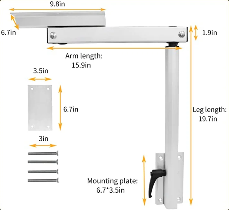 Removable Table Leg RV Accessories Laptop Table Leg Adjustable Height 360 Degrees Rotatable Detachable Aluminum Alloy Table Leg