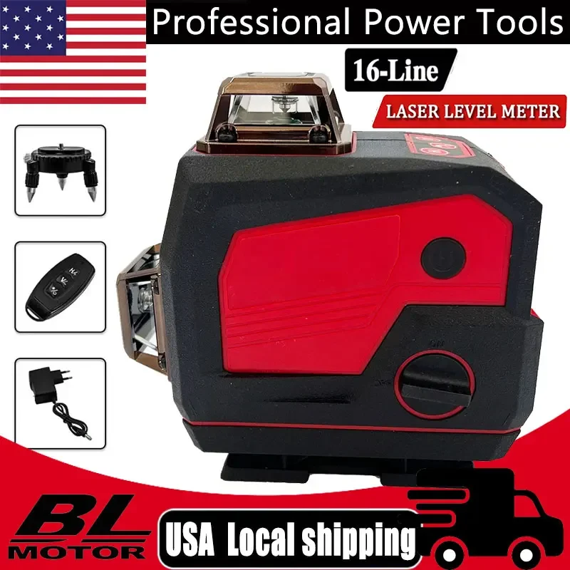 

Подходит для Milwaukee, 16-линейный лазерный измеритель уровня, функция звукового сигнала 360° ° Инструмент для самовыравнивания горизонтального и вертикального креста Green Light