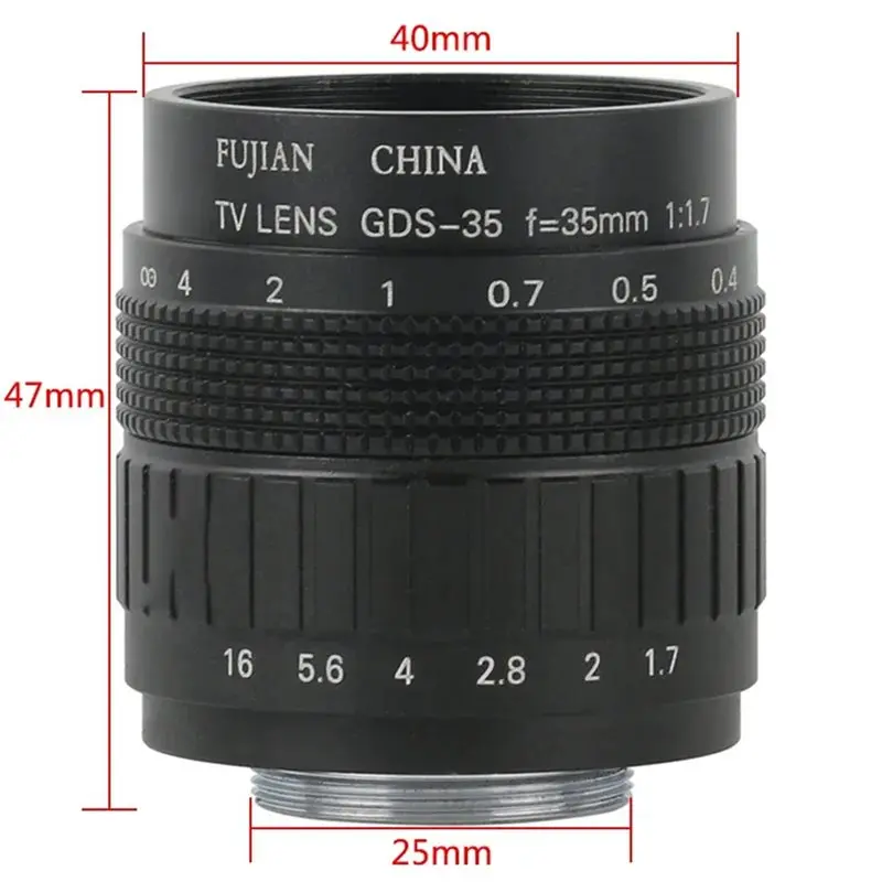 2Pcs 35Mm CCTV Lens C Mount TV Movie Lens For -Compatible USB Industrial Digital Video Microscope Camera-AT30