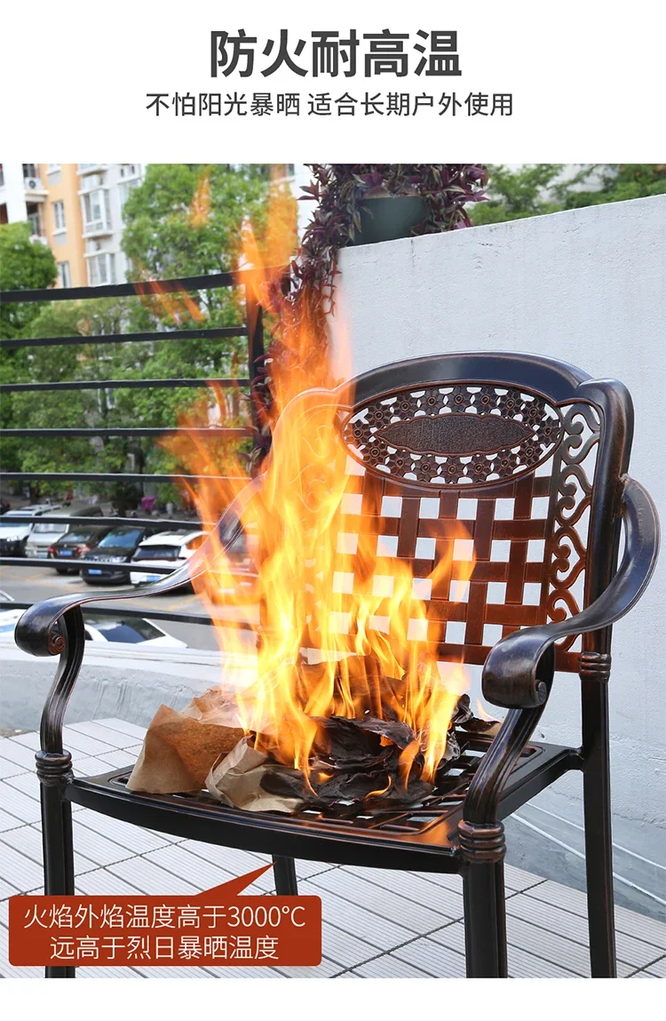 Outdoor cast aluminum tables and chairs courtyard combination iron balcony outdoor balcony sunscreen tables and chairs