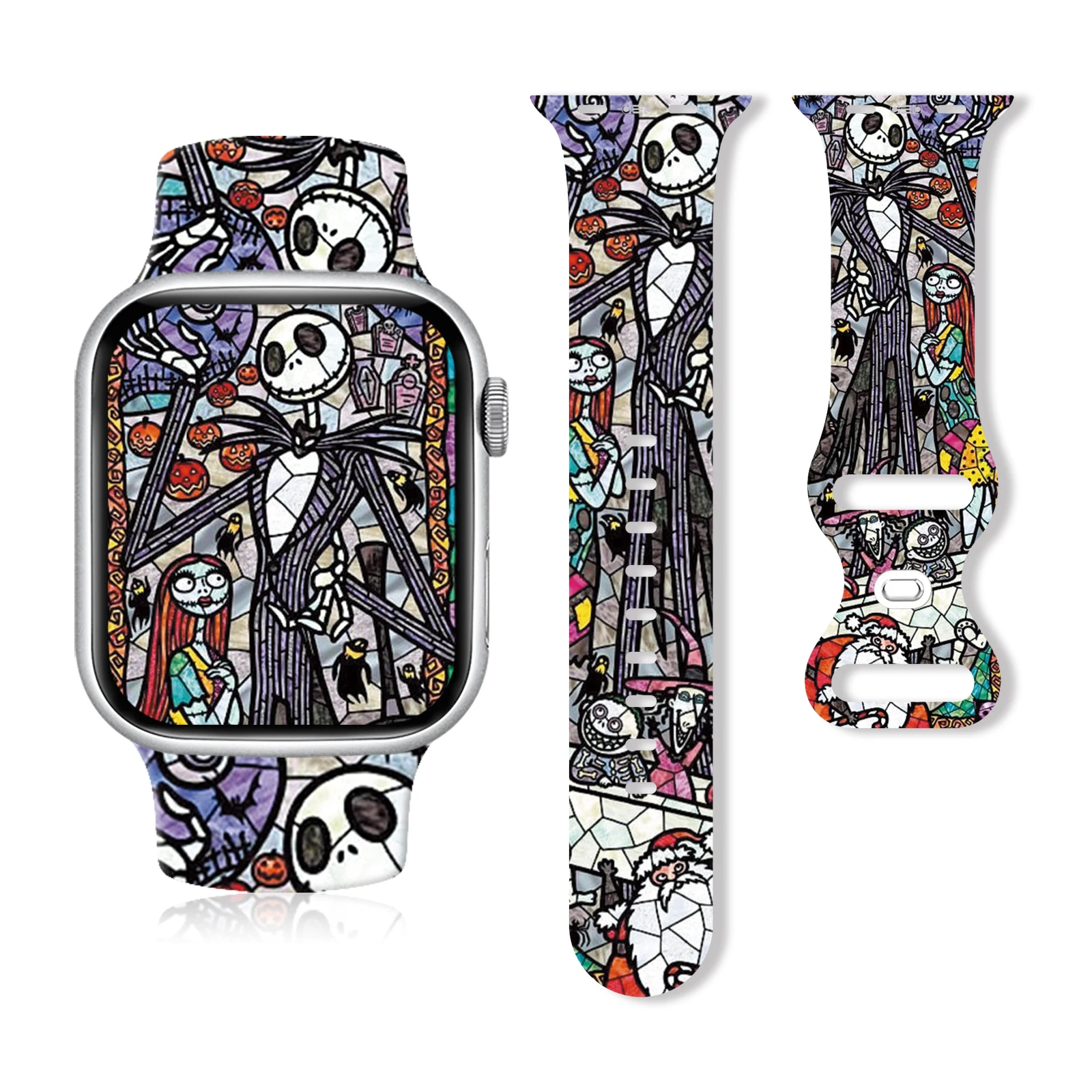 

Halloween 1 Silicone Strap for Apple Watch 11 10 9 8 Printed Band Replaceable Watchband for iWatch 46mm 44mm 42mm 41mm Bracelet