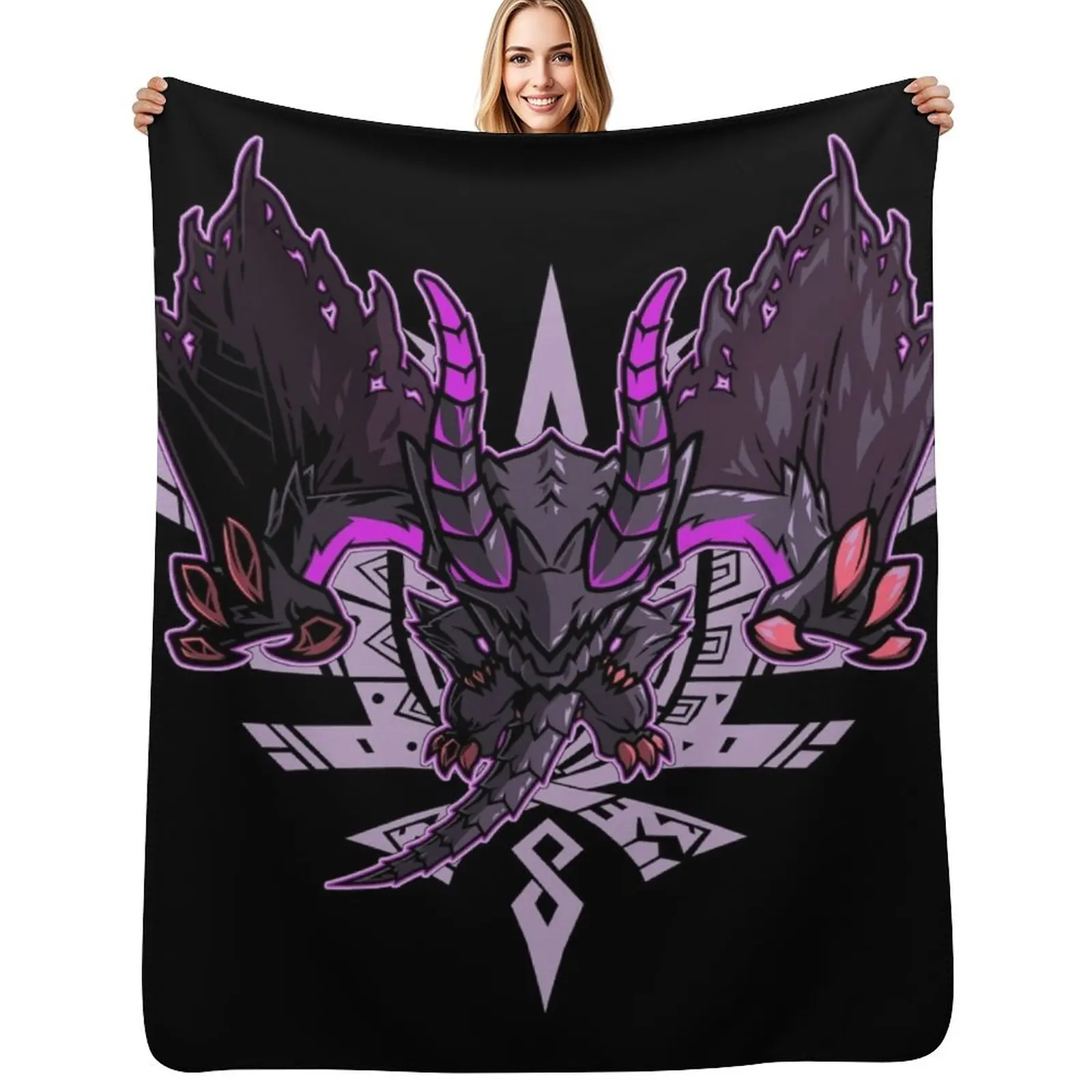 

Gore Magala Monster Hunter Throw Blanket Foldable Soft Warm Blanket for Outdoor Use