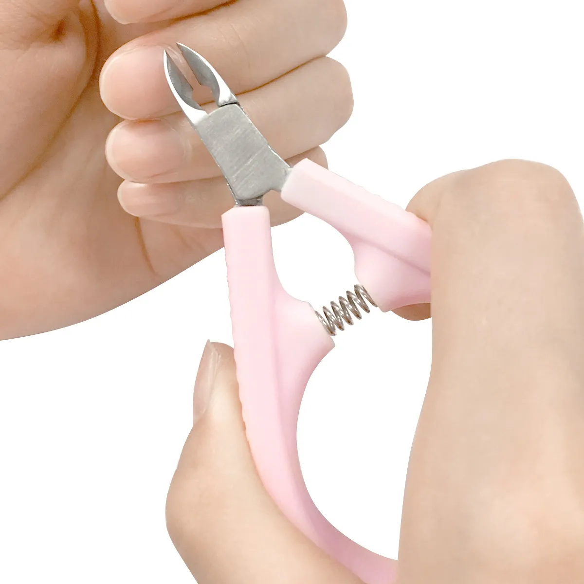 Cuticle Nipper Pink Stainless Steel Manicure Tool Sharp Jaw Clipper Precision Blades Comfortable Handle Rust Resistant Cuticle