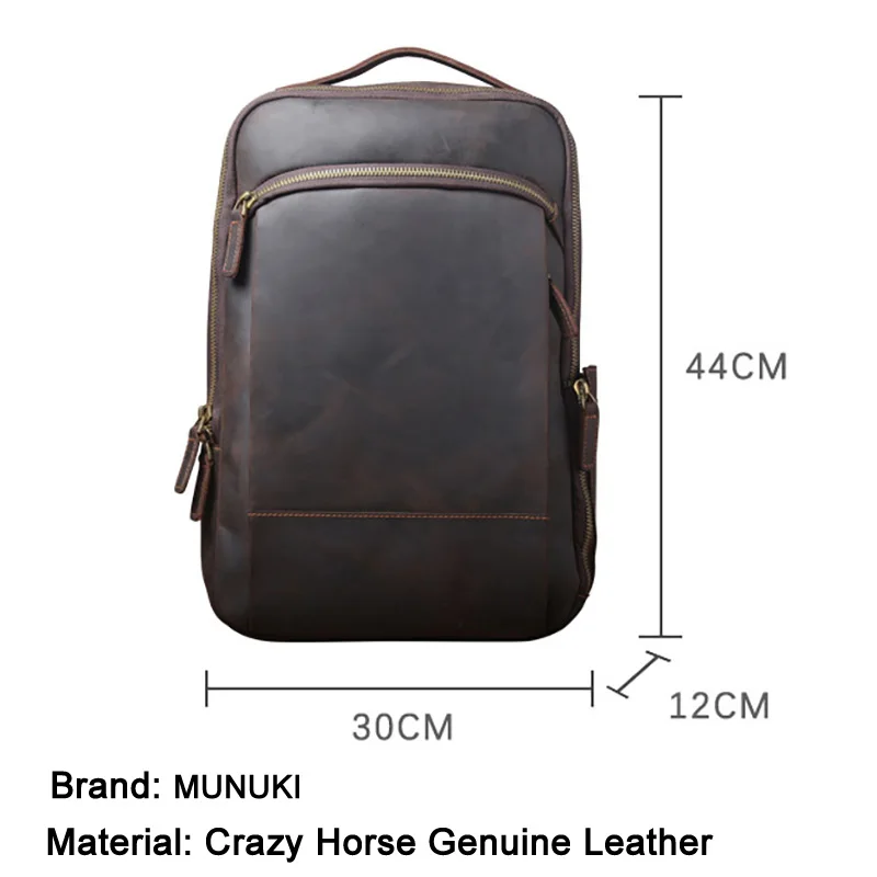 Vintage Crazy Horse Genuine Leather Men\'s Backpack Mochila Hiking Bagpack Male Travel Backpack Large Daypack outdoor Rucksack