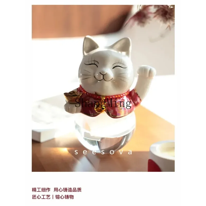 CLL Lucky Cat Home Entry Wangzhai Ornament Living Room Entrance Desk Niche Art Decoration