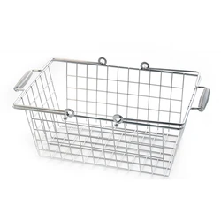 Shopping Basket Boutique Store Makeup Shop Stainless Steel Basket Silvery Plating Anti-corrosion Rust Metal Basket