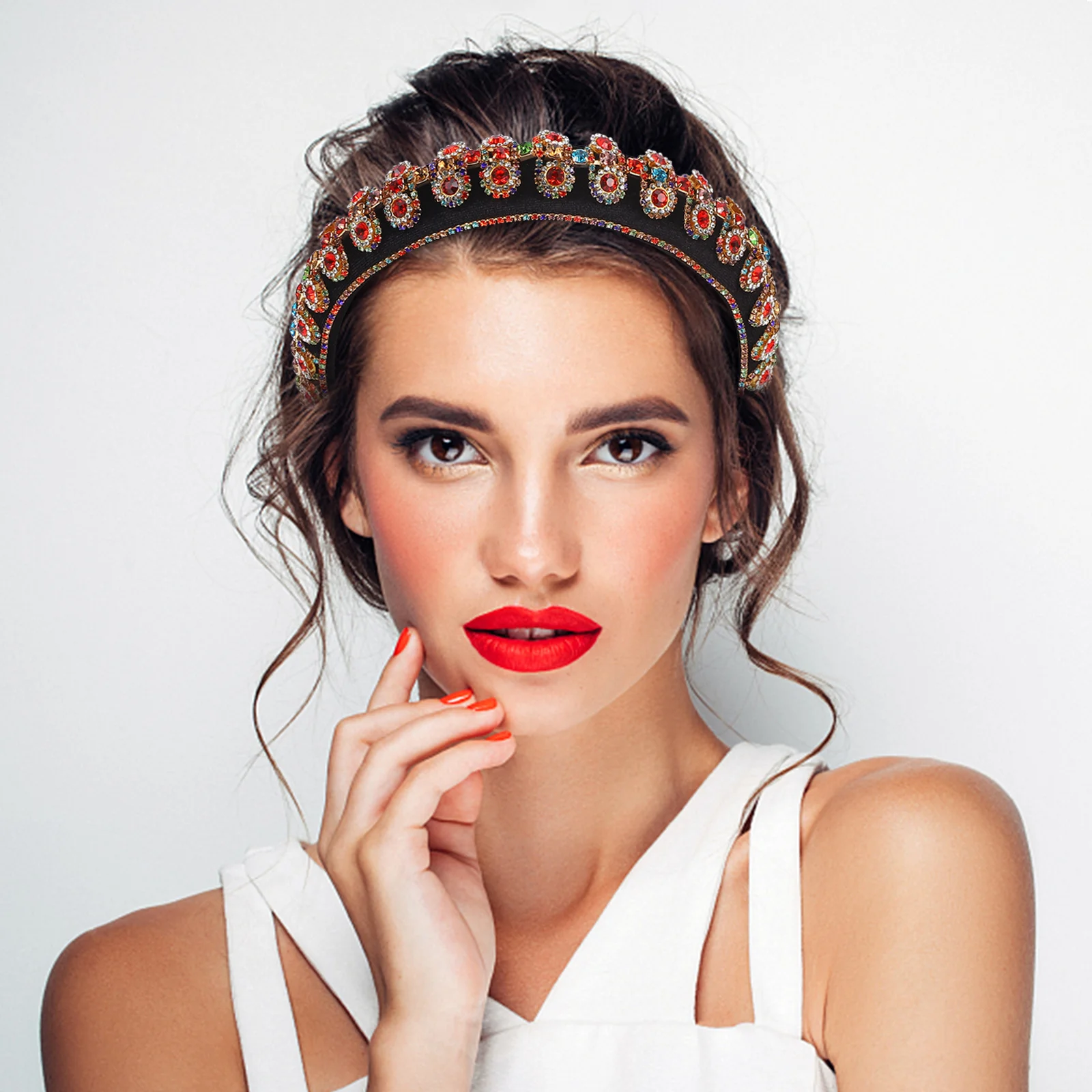 

Women Rhinestone Hairband Elegant Lightweight Headband Decorative Wedding Party Fashion Hair Accessory Chic Hair Hoop