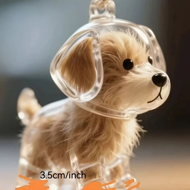 Transparent Pet Hair Keychain Storage Box for Puppy Hair Storage Pet Fur Storage Pendant Keychain Keepsake for Cats and Dogs