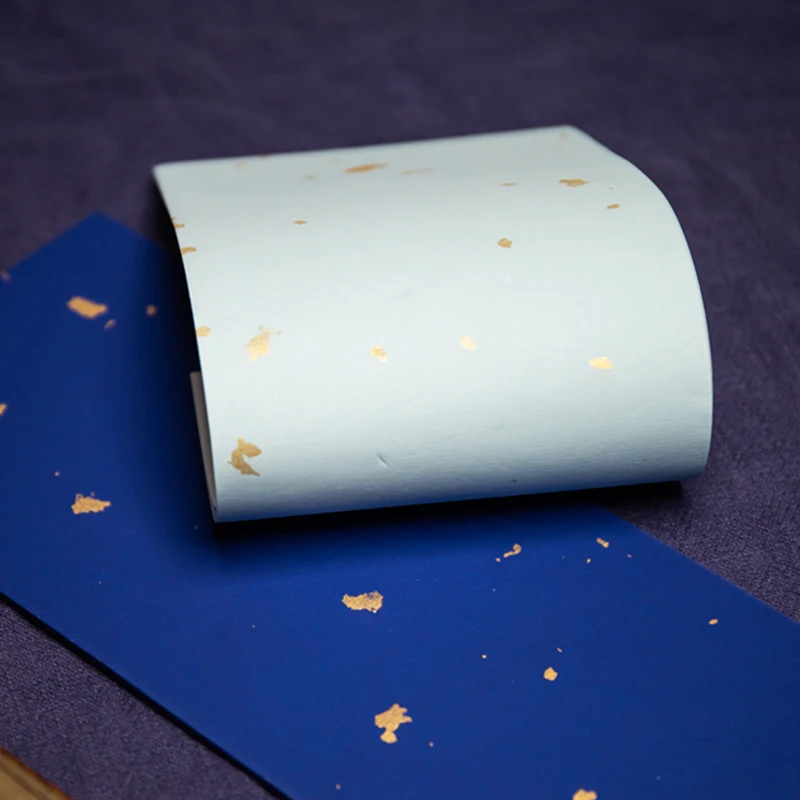 20 Sheets Classical Style Half Ripe Xuan Paper Gold Dots Writing Brush Creation Paper 10x23 cm - Image 4