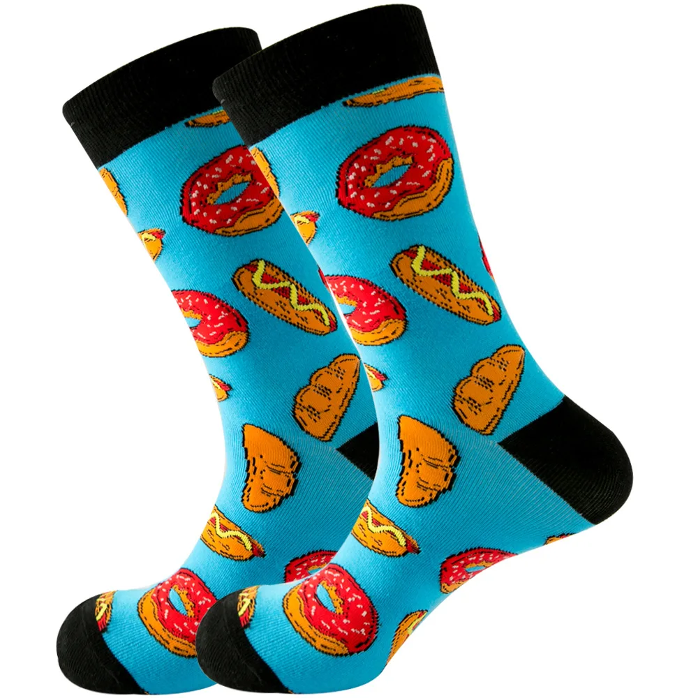 Donut Duck Socks Alien Men\'s Socks Fashion Cute Series South Korea Harajuku Cartoon Funny Women Happy Cotton Cool Tube Socks