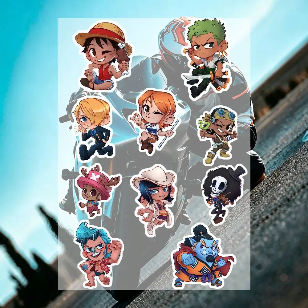 Anime One Piece Q Version Aesthetic Graffiti Waterproof PVC Stickers For Car Motorcycle Skateboard Helmet Notebook