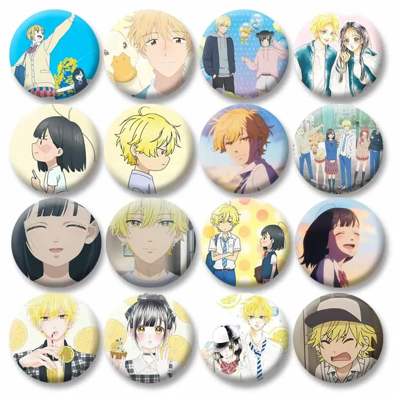 Cute Anime Honey Lemon Soda Coin Badges Cartoon Kai Uka Enamel Pin Round Brooches on Backpack Hat Cosplay Accessories Toys Gifts