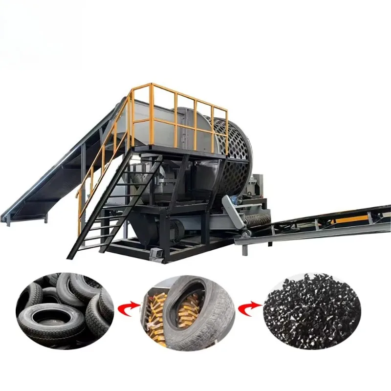 Automatic Tire Recycling Plant Waste Tire Shredder Line Rubber Powder Manufacturing Equipment Factory Supply