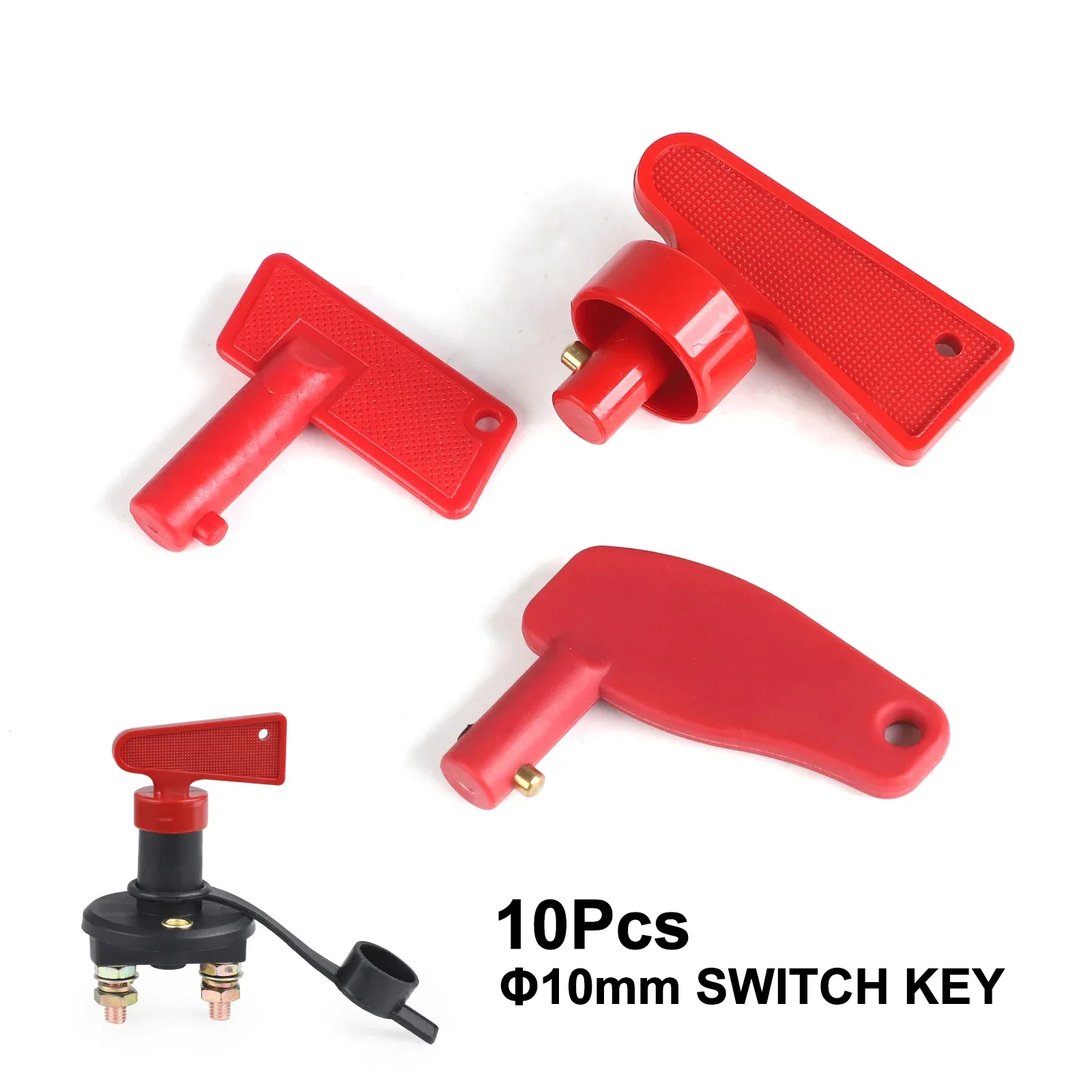 

Запасной мини-красный ключ, 10 шт., для отключения аккумулятора, изолятора, выключателя питания, подходит для морского автомобиля, лодки, квадроцикла, автогрузовика
