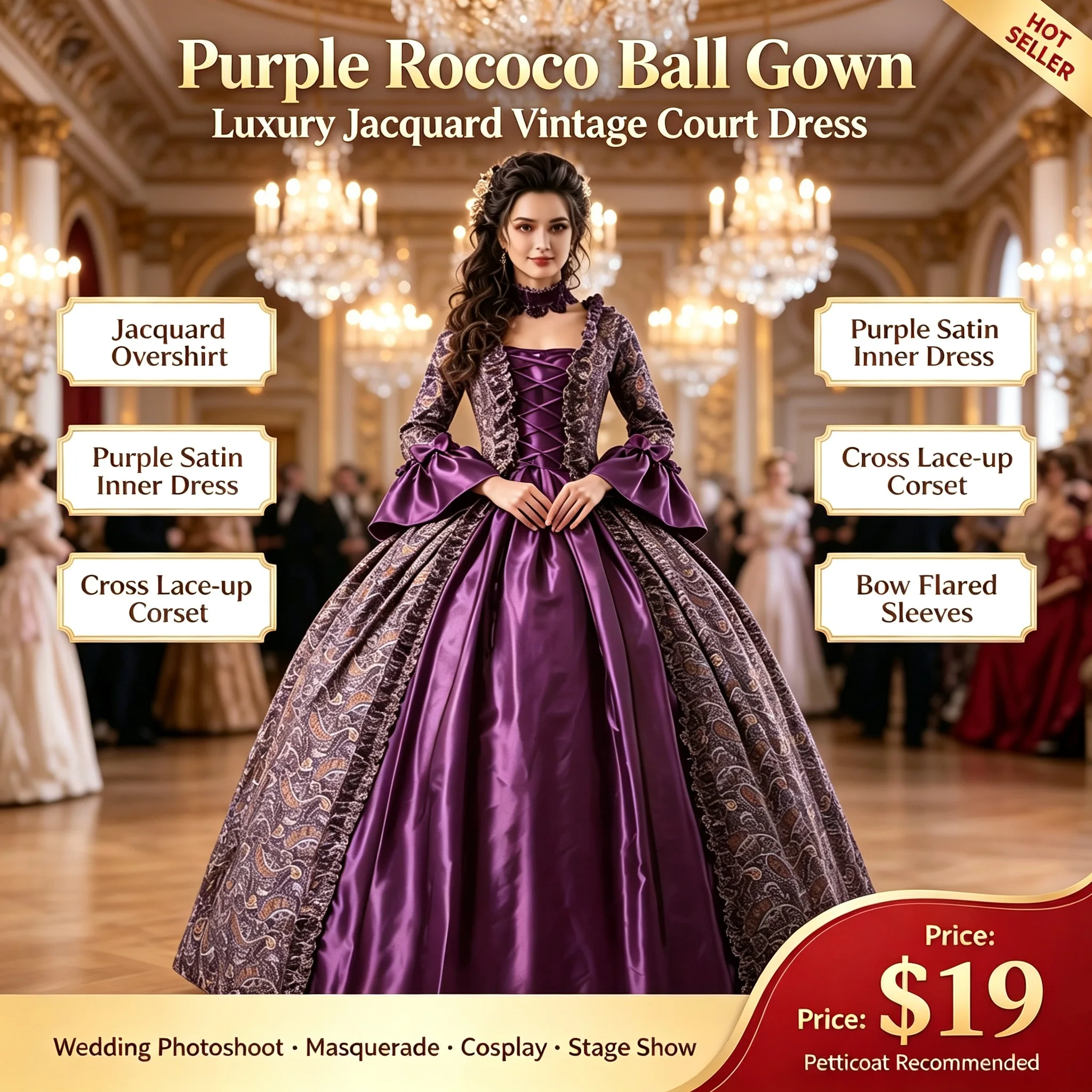 Georgian Luxurious Court Dress Marie Antoinette Ball Gown & Rococo Baroque Victorian Outfits Men's