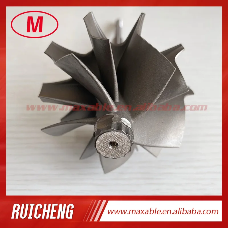 HX40 64X76mm 5+5 blades turbo wheel/ turbine shaft&wheel for turbocharger journal bearing