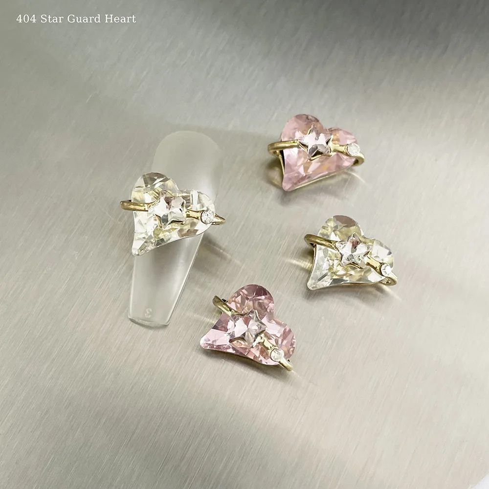 -Estrela guarda coração-cristais jóias adorno de unhas coração planeta design metal encantador bugiganga diy uv gel diamantes todas as 404