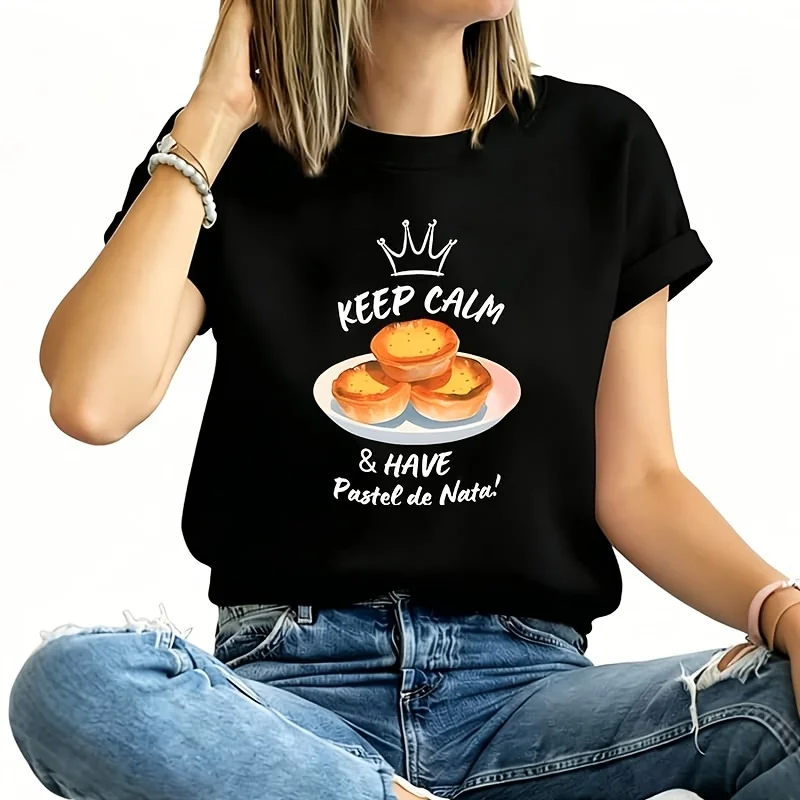 Keep Calm & Have Pastries Women's Plus Size T-Shirt 100% Cotton 220g