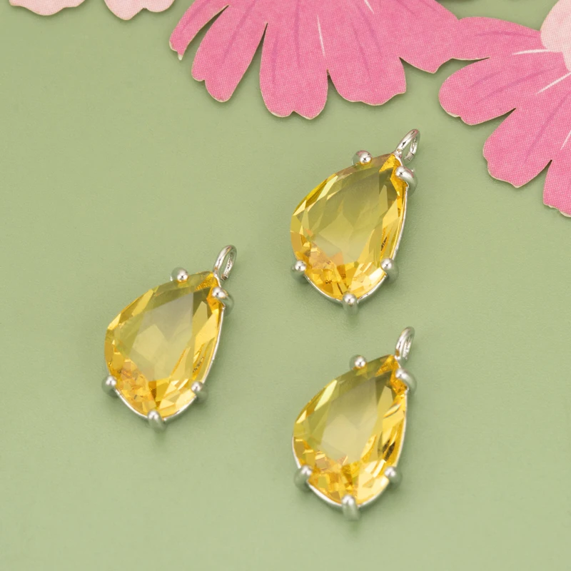 assoonas, ME97, Schmuckzubehör, 18k Gold rhodiniert, Kupfer, Glas, handgefertigt, Anhänger, Schmuckherstellung, DIY-Anhänger, 6 Stück/Lot – Detail 6