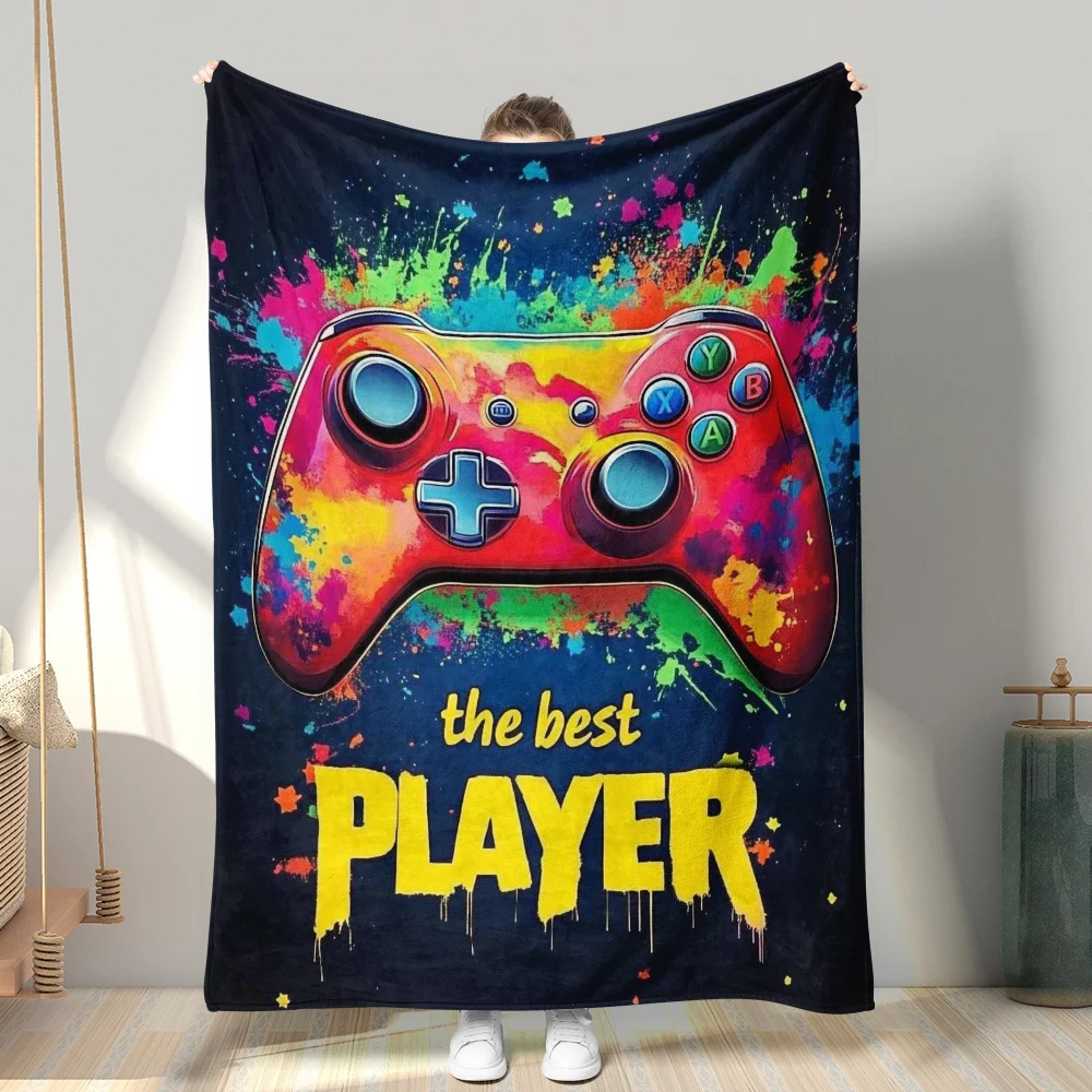 Large Gaming Throw Blanket Video Game Player Controller Aesthetic Oversized Couch Blanket 150x200cm Gift
