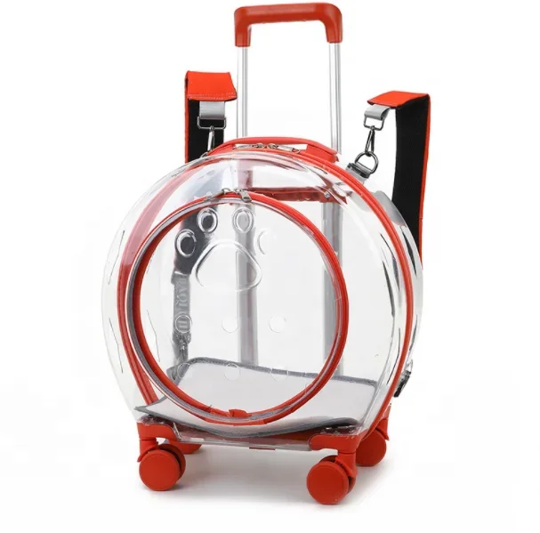 

Transparent Breathable Bubble Pet Travel Bag Carrier Backpack Pet Stroller Trolley Pet Rod Box