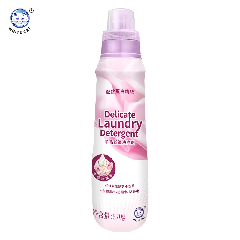 White Cat wool silk Detergent 570g，Cashmere, woolen sweater, silk, shrinkage reduction recovery agent，washing, fluffy,