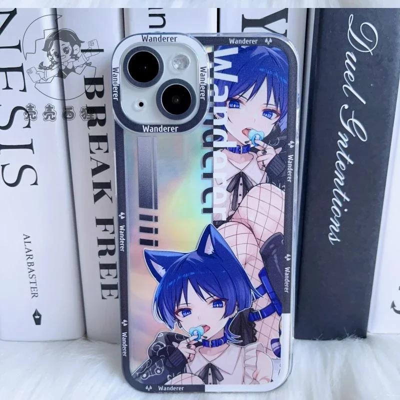 Anime Game Impact Scaramouche Wanderer Exclusive Silicone Soft Cover For iPhone 11-14Pro Huawei Cushion Shockproof Phone Case