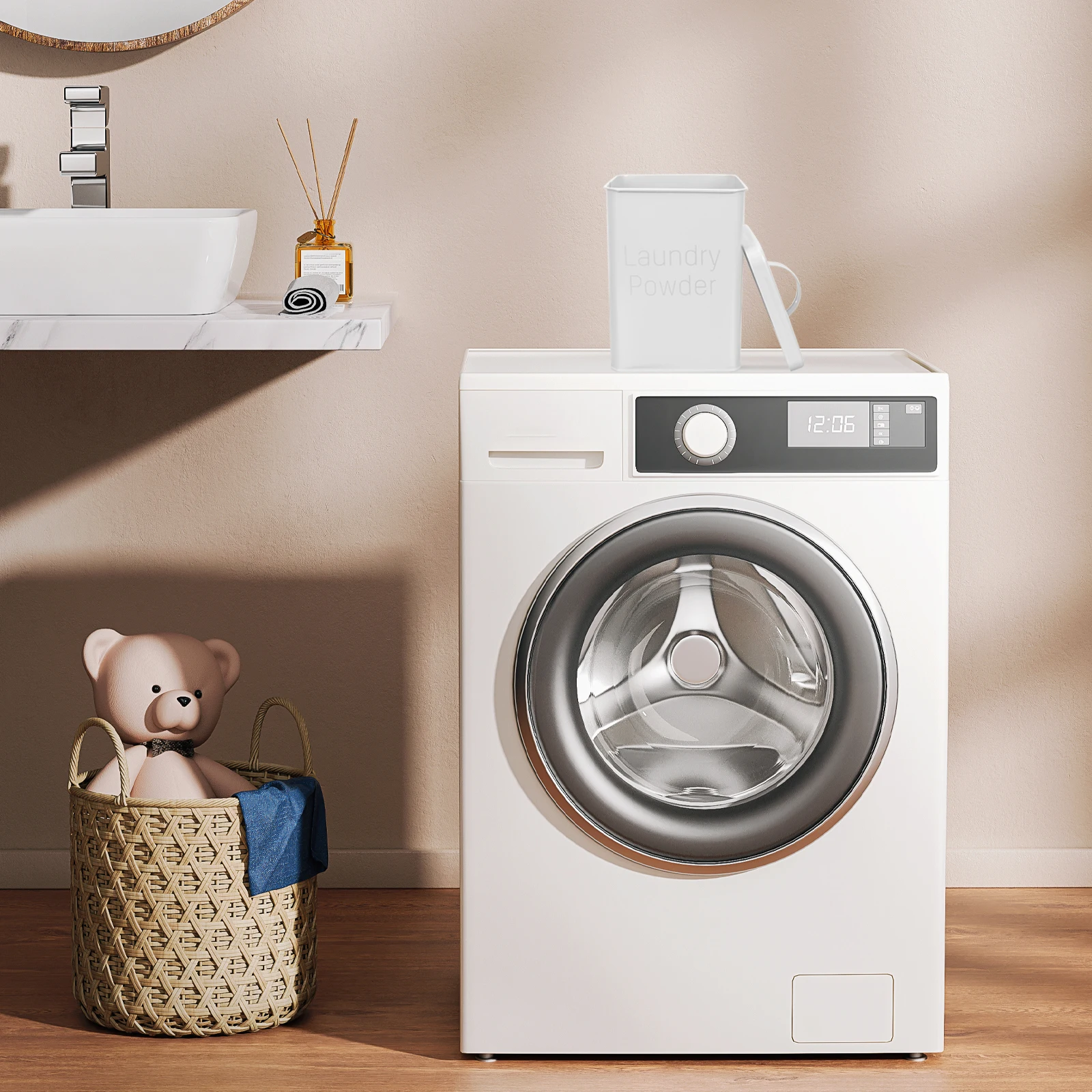 

Washing Powder Storage Bucket Laundry Pod Holder Jars Container Organiser Beads