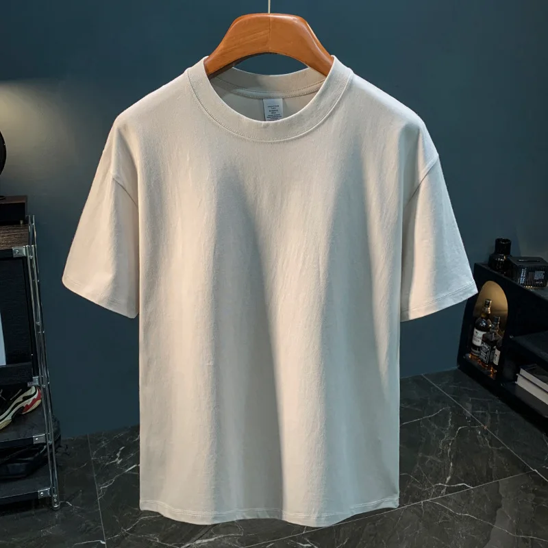 

2024summer short sleeve T-shirt MEN'S thin solid color MEN'S stretch breathable and simple versatile casual fit top