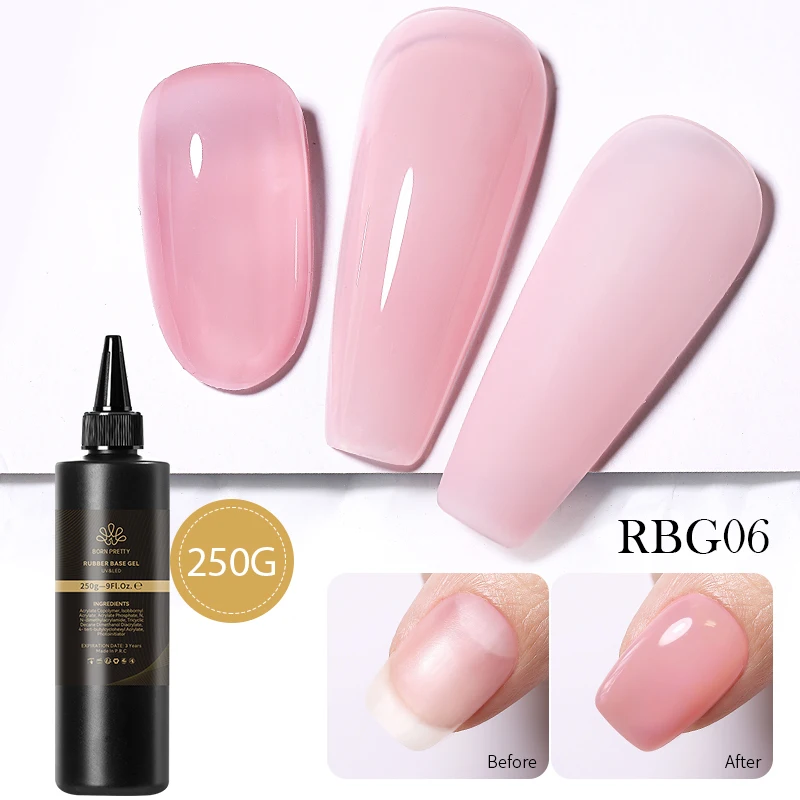BORN PRETTY 250g Basisgel Super Top Coat Gel Nagellak Matte Top Coat Semi-permanente vernis Losweken UV LED Nagels Manicure - afbeelding 1