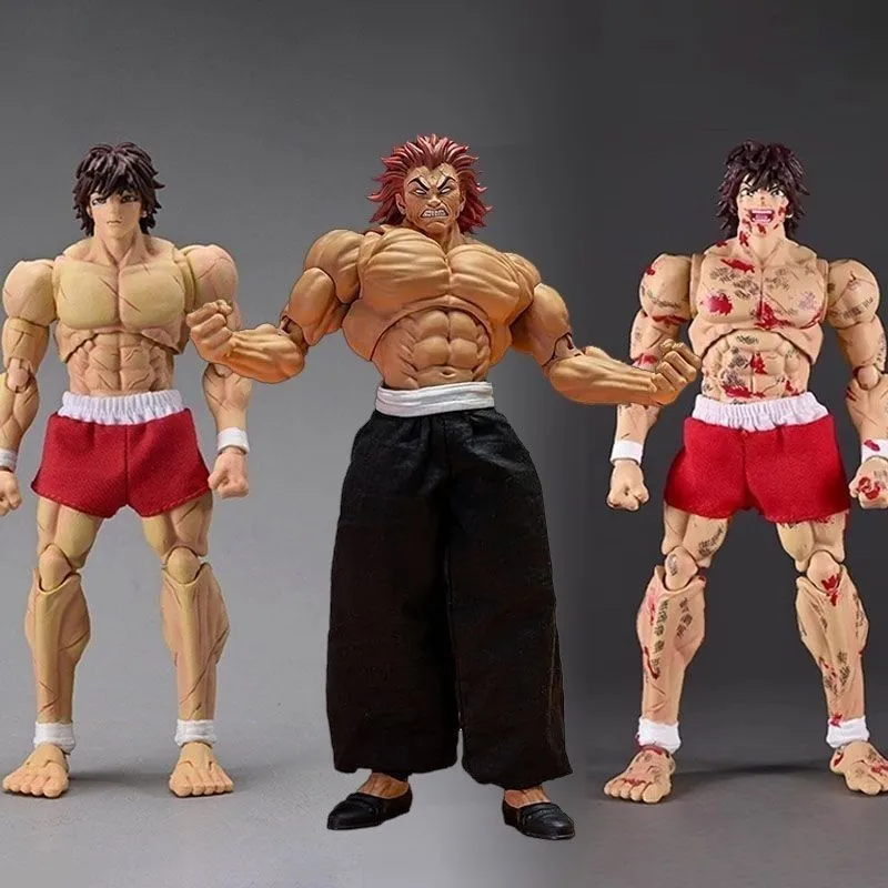 Replica Edition Baki The Grappler Muscle Handheld Anime Figure Hanma Yujirō Mobile Handheld Model For Adult Hobby Collection