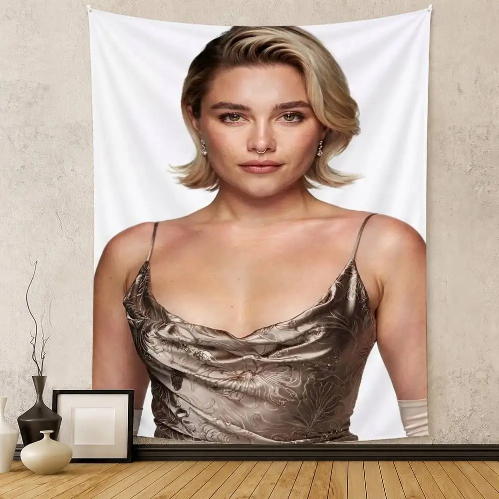 Actress F-Florence Pugh Flag Digital Printing Banner for Garage Wall Out Door Decoration