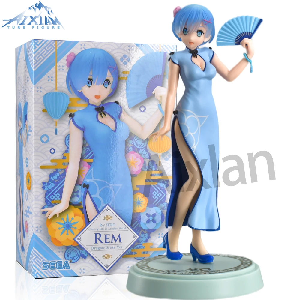 Aixlan Rem Original Figure 21cm Chinese Style Cheongsam Girl PVC Action Figure Amine Thanksgiving Gift Collectible Figurine