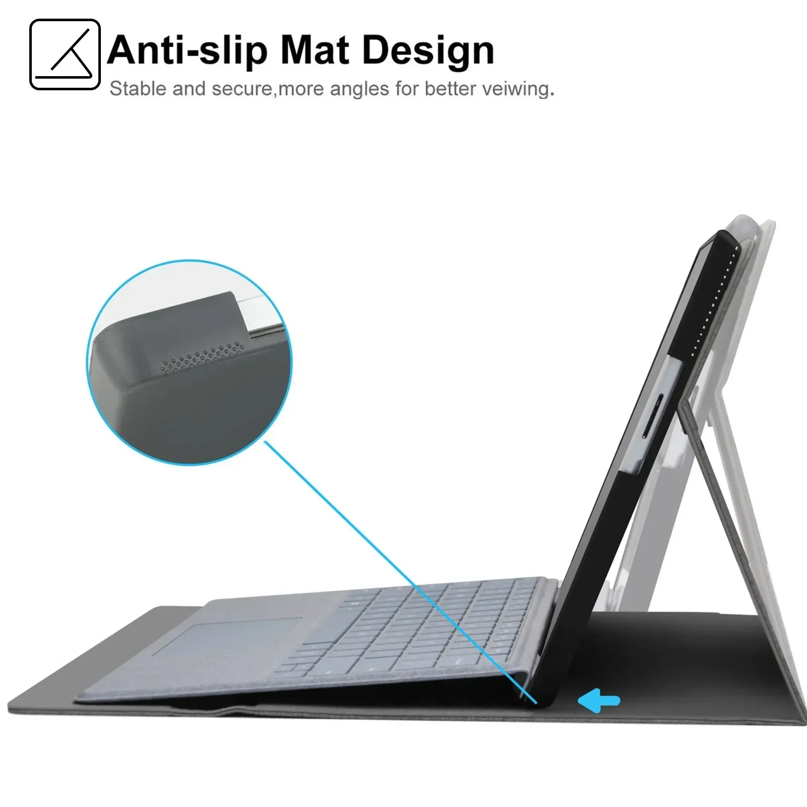 Microsoft Surface Pro 11/10/9 Business Cover - 13inch Portfolio Case with Multiple Angle Stand TPU Shell And Stylus Holder