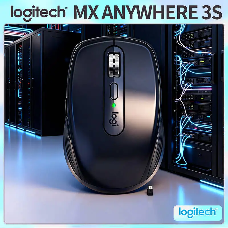

High-Performance Logitech MX Anywhere 3S - 8000 DPI, MagSpeed Scroll, 3-Device Connect, USB-C Quick Charge, Office Use
