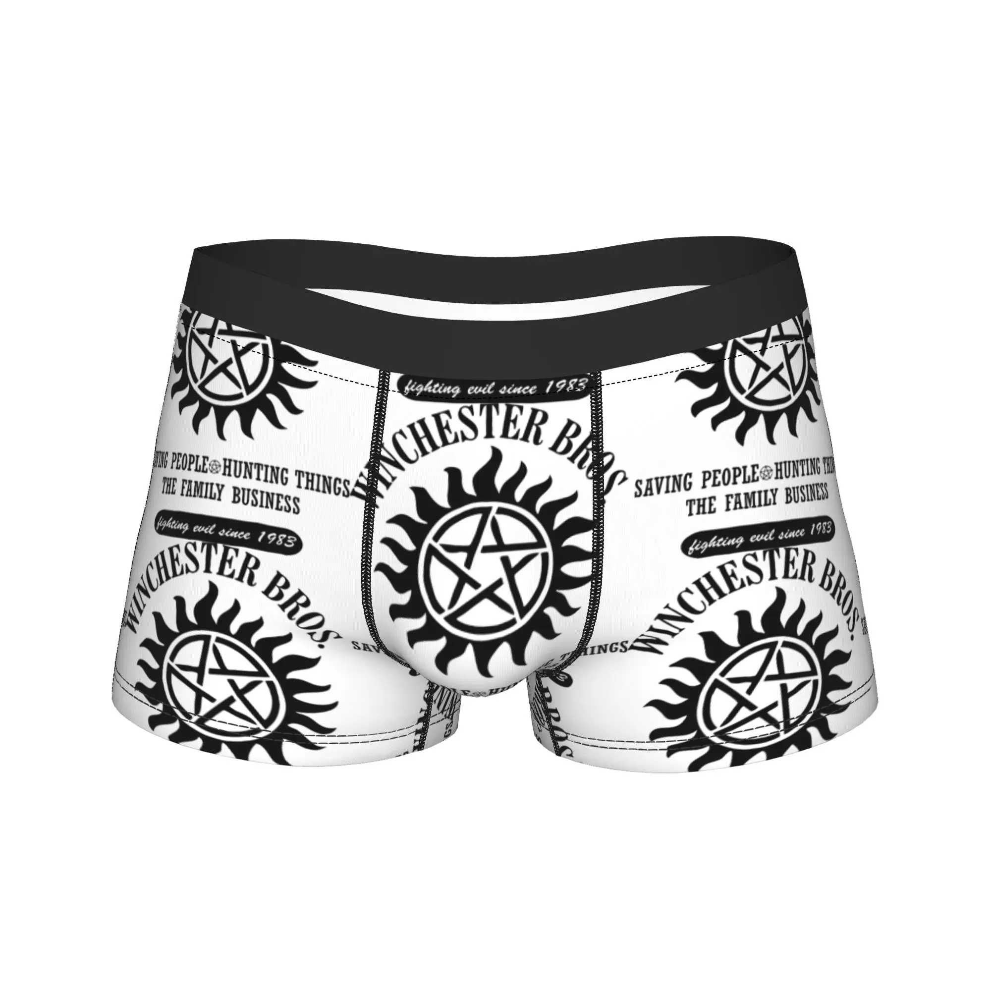 

Мужские трусы-боксеры «Сверхъестественное Братья Винчестера», шорты, мягкое нижнее белье, трусы больших размеров с принтом Sam And Dean Homme