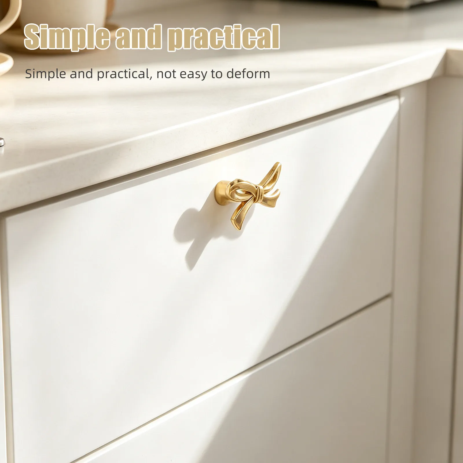 2Pcs Gold Bow Shaped Brass Drawer Knobs Vintage Bowknot Pulls for Kitchen Cabinet Bedroom Dresser Hardware Bow Drawer Pulls