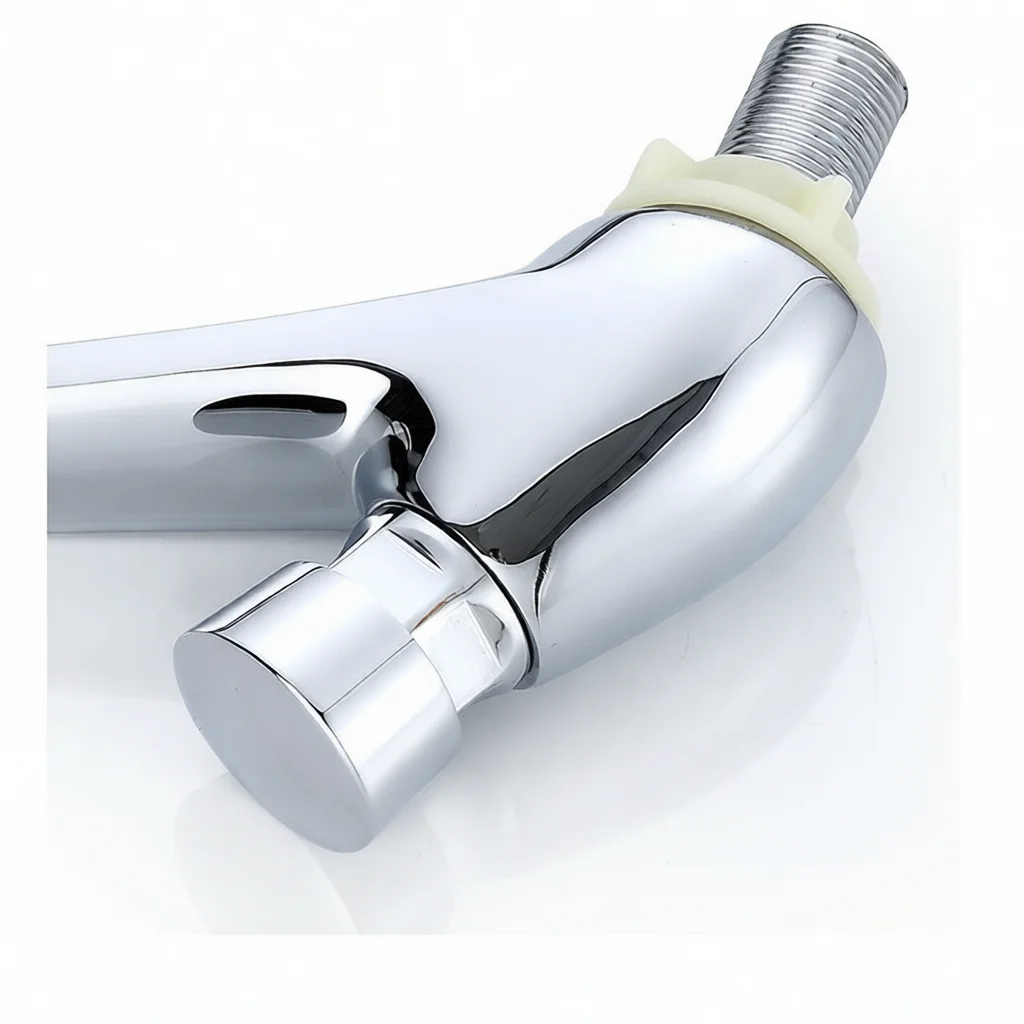 Automatic Self Closing Tap Press Type Delay Basin Faucet Single Cold Sink Accessory For Public Restroom Wash Basin Modern