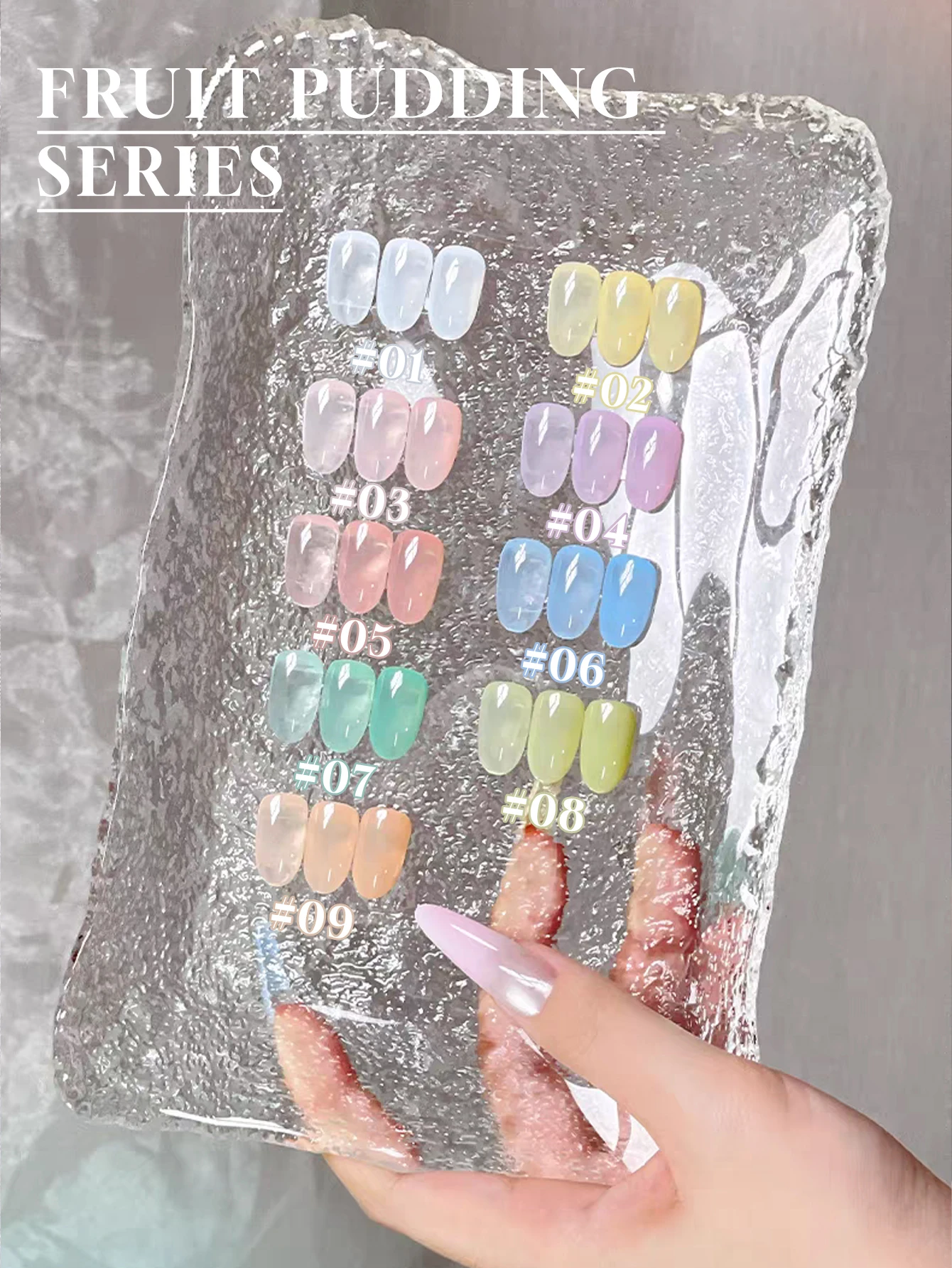 12ml Sheer Jelly Nude Gel Polish Set 9 Colors Transparent UV LED Gel Long Lasting Nail Art Supplies for Korean Style Nail Design