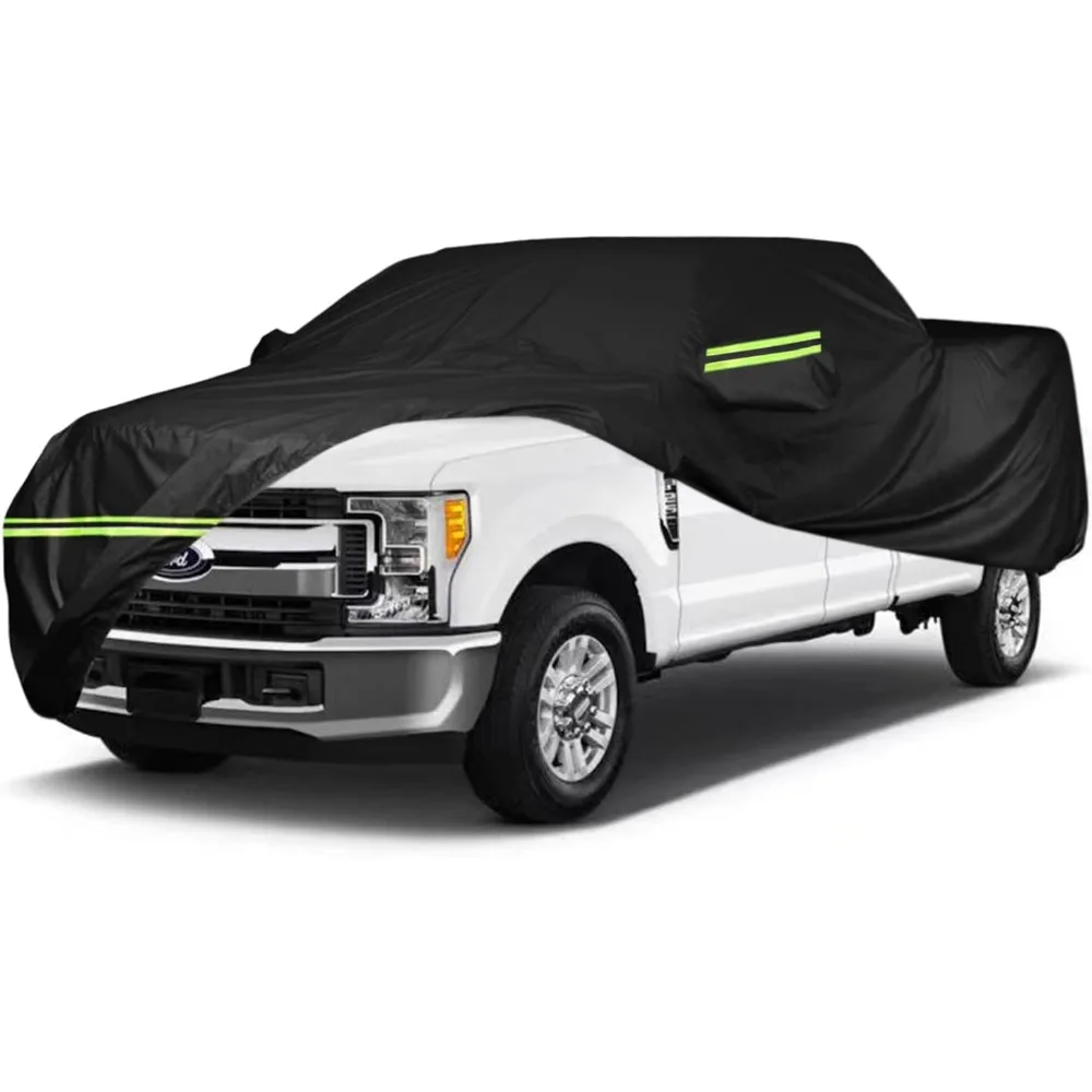 

Waterproof All-Weather Truck Cover with Zipper for 5FT-8FT Pickup Beds, Windproof UV Protection