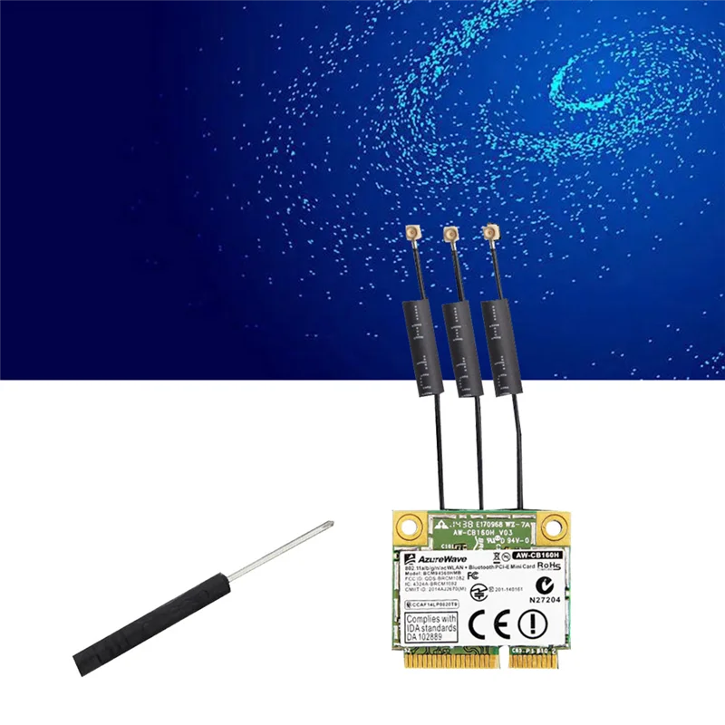 

JABS-Broadcom Чип NIC BCM94360HMB Ноутбук Gigabit AC1300M Bluetooth 4.0 Беспроводная сетевая микросхема Интерфейс PCI-E NIC