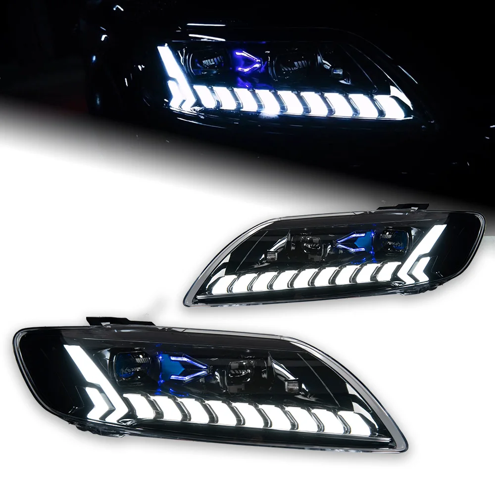 Car Lights For Audi Q7 LED Headlight 2007-2016 Projector Lens Front Head Lamp Dynamic Signal Animation Automotive Accessories