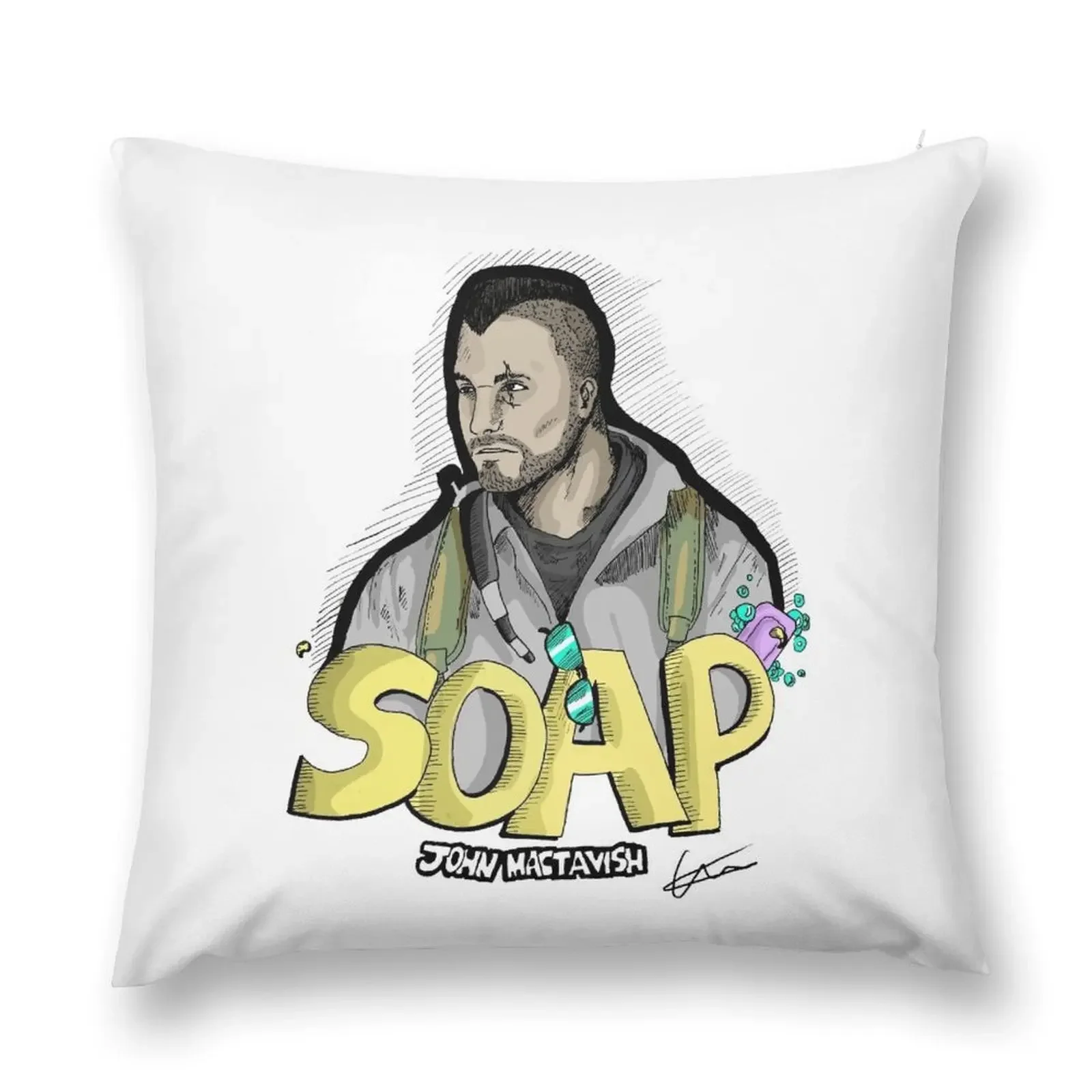 Soap MacTavish Throw Pillow Christmas Covers Embroidered Cushion Cover pillow