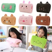 Cute plush animal hand warmer pillow, warm nap pillow, cartoon hand warmer throw pillow for students to take a nap at the office