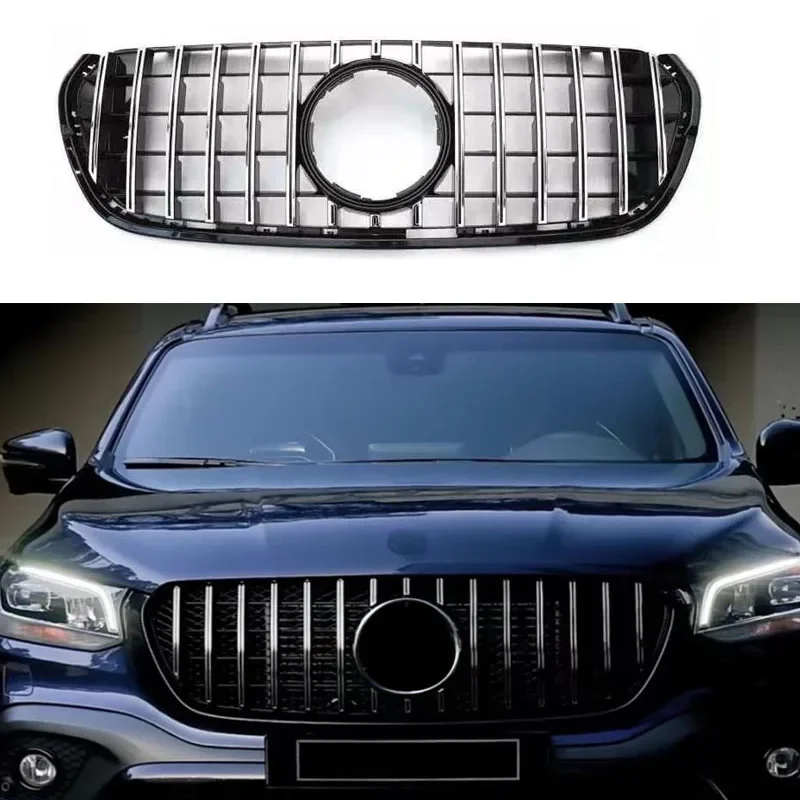 Front grill mesh mask bumper grille Fit For Mercedes Benz X-class 2018 2019 2020 Truck Pick up Front Middle Grille Accessories