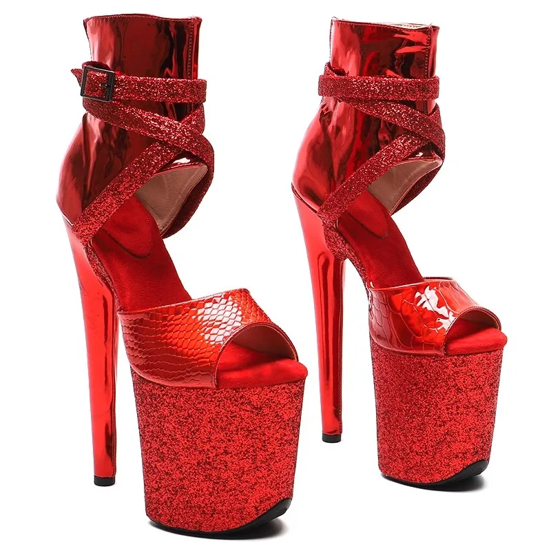 

Sexy 20cm/ 8inches With Glitter Starps Small Platform High Heel Sandals Pole Dance Shoes 271