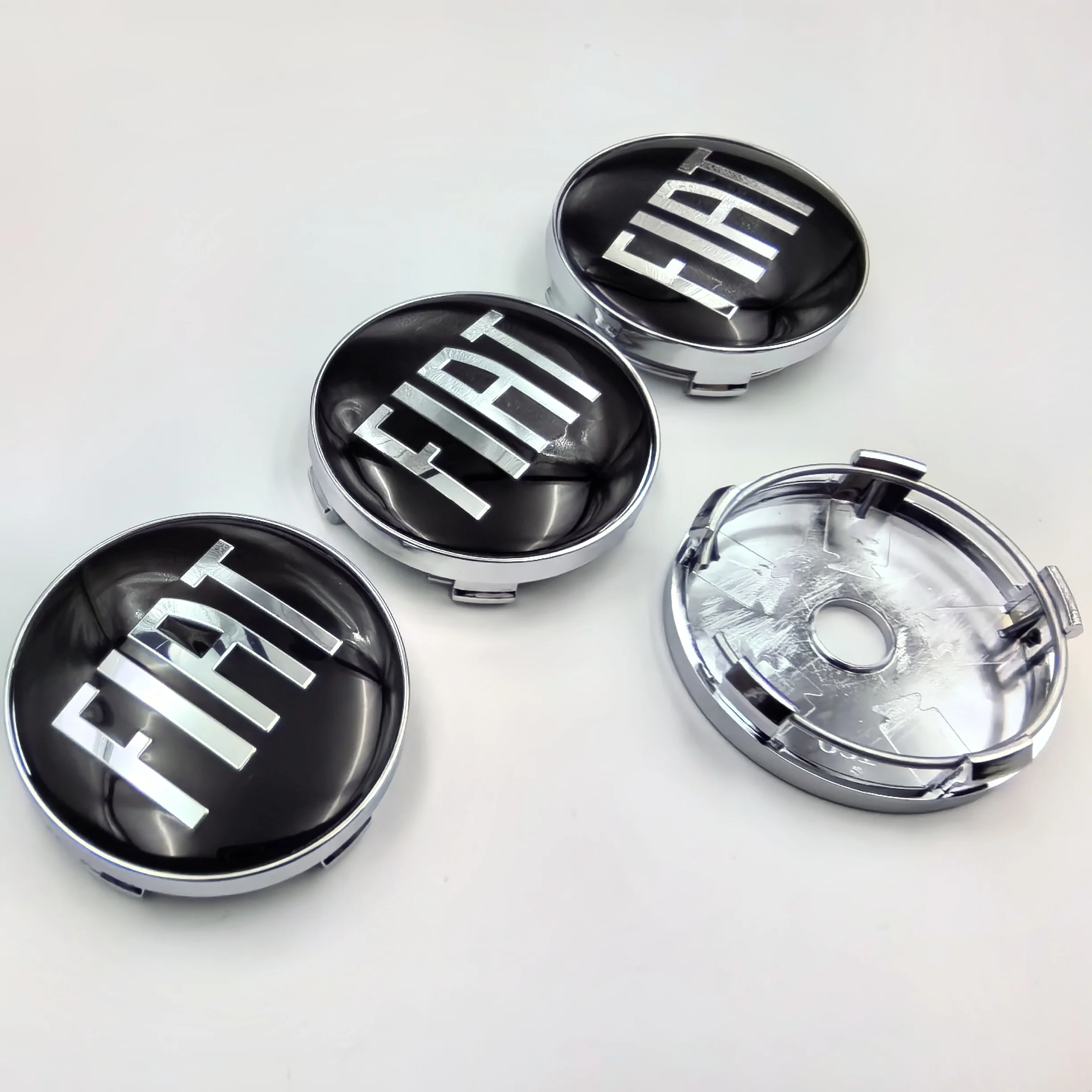 4 Uds. Tapas de cubo central de rueda con logotipo de FIAT, cubiertas a prueba de polvo de 60mm para FIAT 500 124 125 Punto Bravo Stilo Panda Abarth