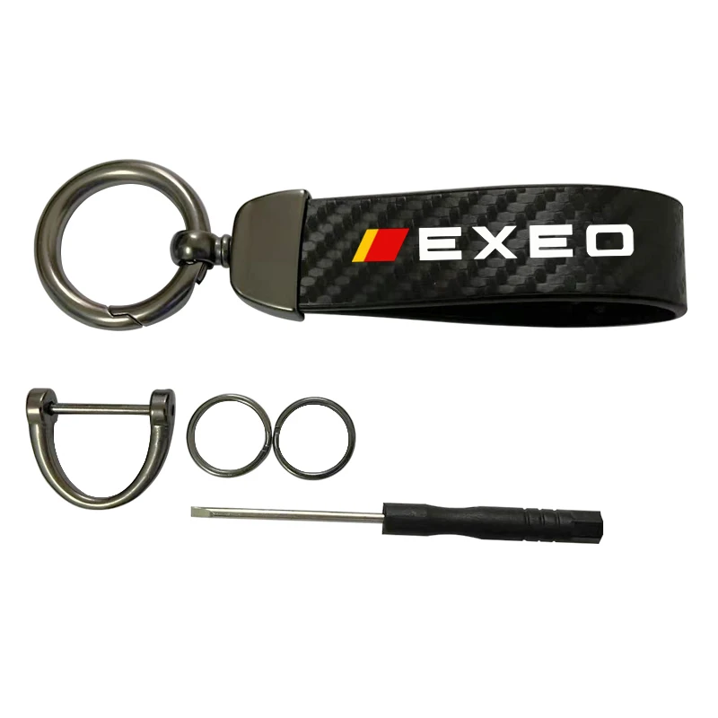 High-Grade Car Keychain Ring Carbon Fiber Metal Keychain Horseshoe Buckle for Seat Ibiza Cupra Arosa Ateca Cordoba Exeo Tarraco